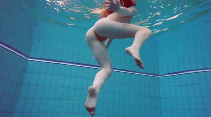 Swimming Redhead Strips Underwater To Tease Us Alph